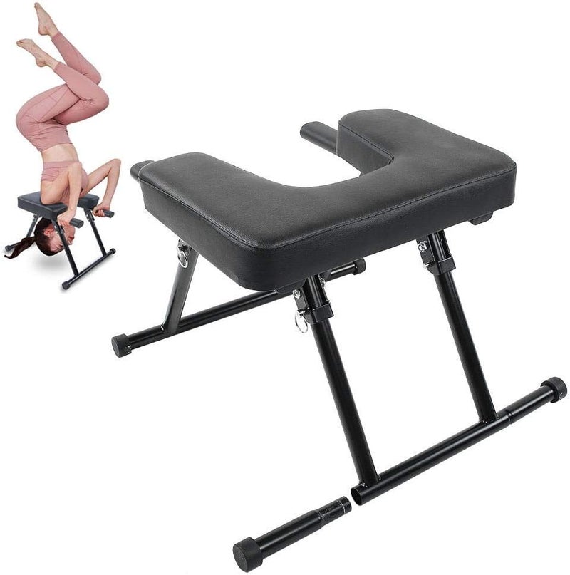 woobles Yoga Inversion Chair Multifunctional Yoga Headstand Stool Folding for Home Fitness Head Stand Traine Stress Relieve and Body Building-Steel Frame - Image 3